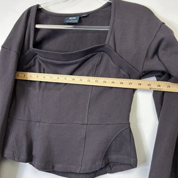 Anthropologie Maeve Puff Sleeve Sweatshirt Womens Size Large Gray - Picture 4 of 10